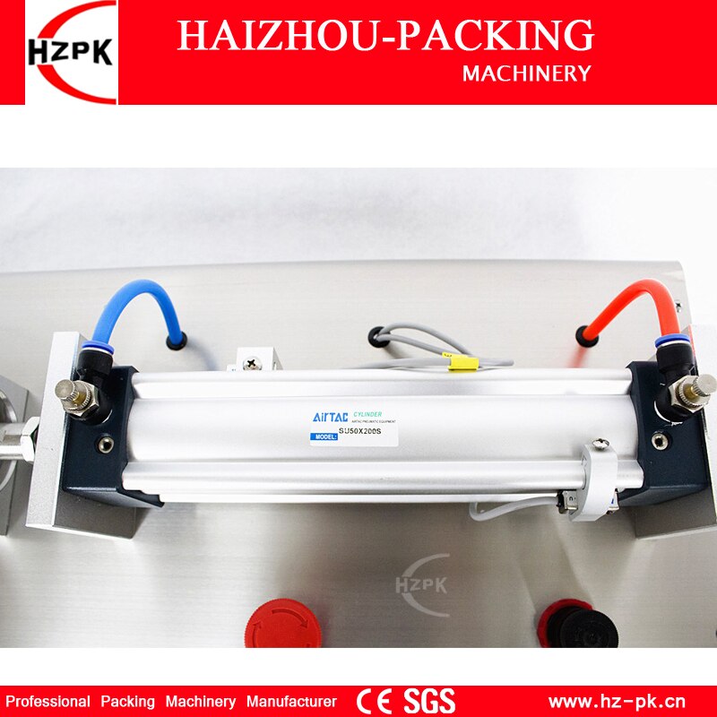 HZPK Semi-automatic Tabletop Liquid Filling Machine Food Grade Single Nozzle For Bottle Pouch Water Juice 200-1500ml G1WYD1500