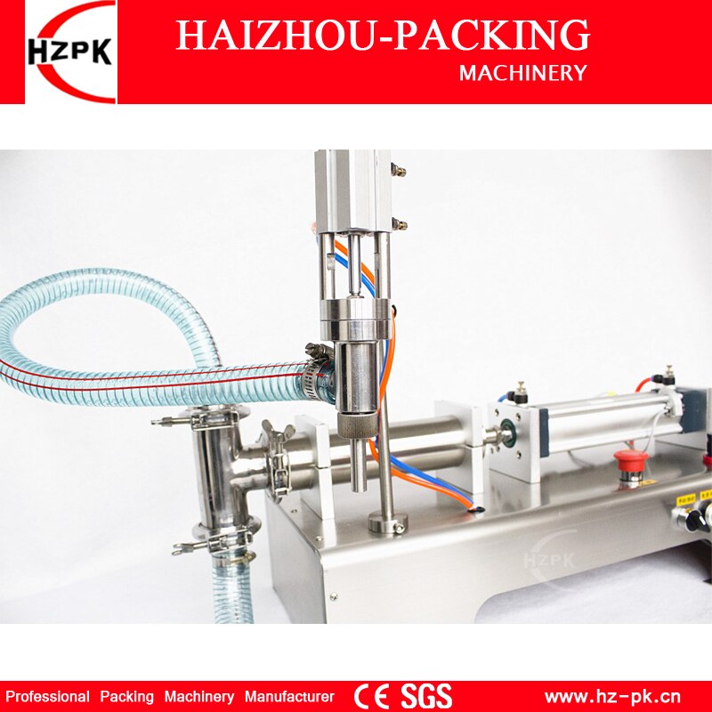 HZPK Semi-automatic Tabletop Liquid Filling Machine Food Grade Single Nozzle For Bottle Pouch Water Juice 200-1500ml G1WYD1500