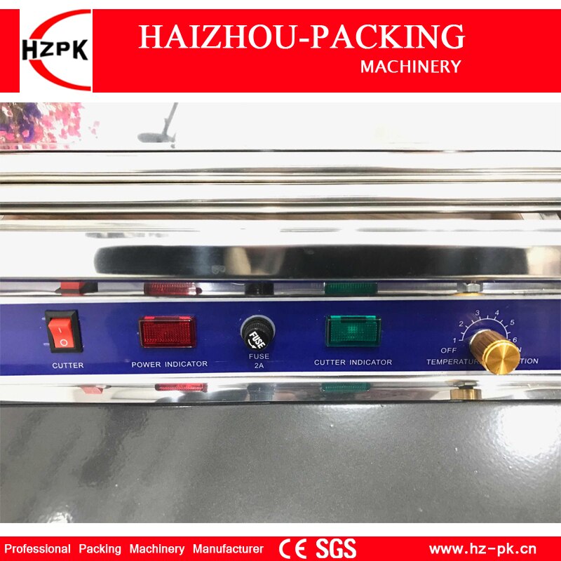 HZPK Food Saver Simple Hand Wrapper Manual Wrapping Machine Use Fresh Plastic Film Wrapper Packing Machine Small Packer HW-450