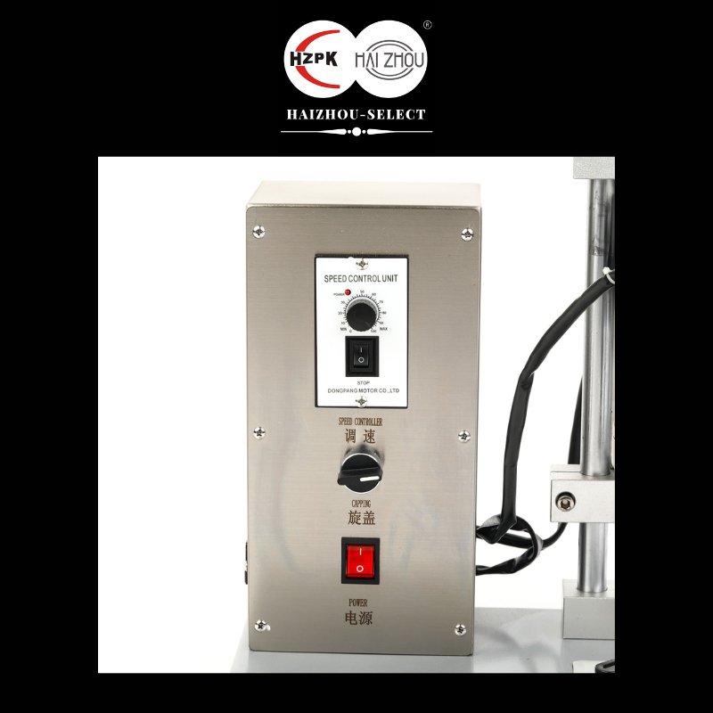 HAIZHOU-SELECT Semi-automatic Capping Pressing Machine Electrical Cap For Big Size Bottle Cover Table Pressure Cap Machine Plastic/Glass Bottle