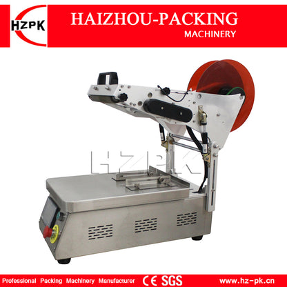 HAIZHOU Semi Automatic Flat Bottle Caps Box Labeling Machine Commercial Packing Machinery Self Adhesive Labels Easy Operate MT-150