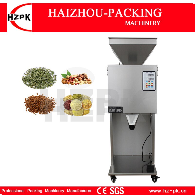 HZPK Automatic Stainless Steel Intelligent Microcomputer Control Seeds Tea Coffee Beans Bag Granule Pouch Jar Filling Machine