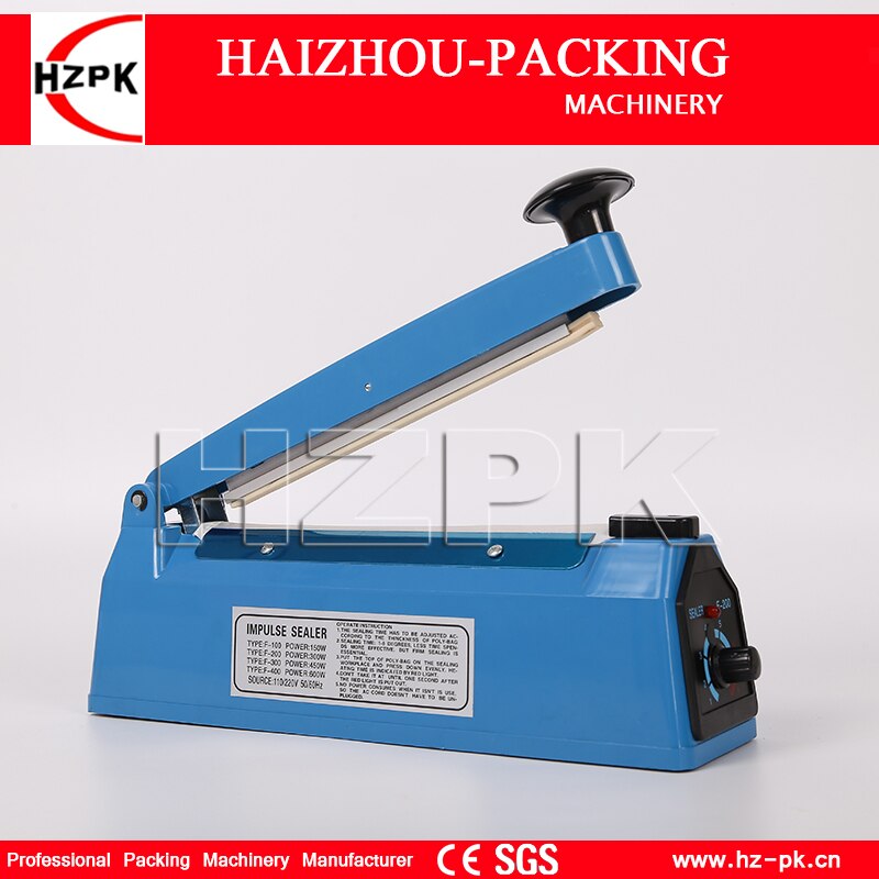 HZPK Manual Pressure Heat Impulse Sealer Plastic ABS Body Handle Sealing Machine For Vegetables Snacks Food Saver 400mm PFS-400