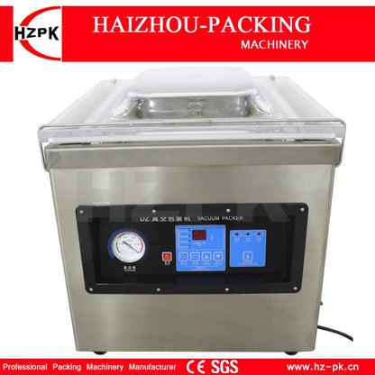 HZPK Stainless Steel Plexiglass Cover Automatic Commercial Chamber 2 Bars Meat Food Vacuum Sealer Food Storage Packing Sealing