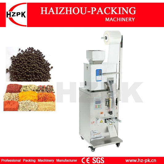 HZPK Automatic Granule Plastic Bag Tea Spice Rice Food Material Forming Filling And Sealing Machine Packaging Machienry 3-50g