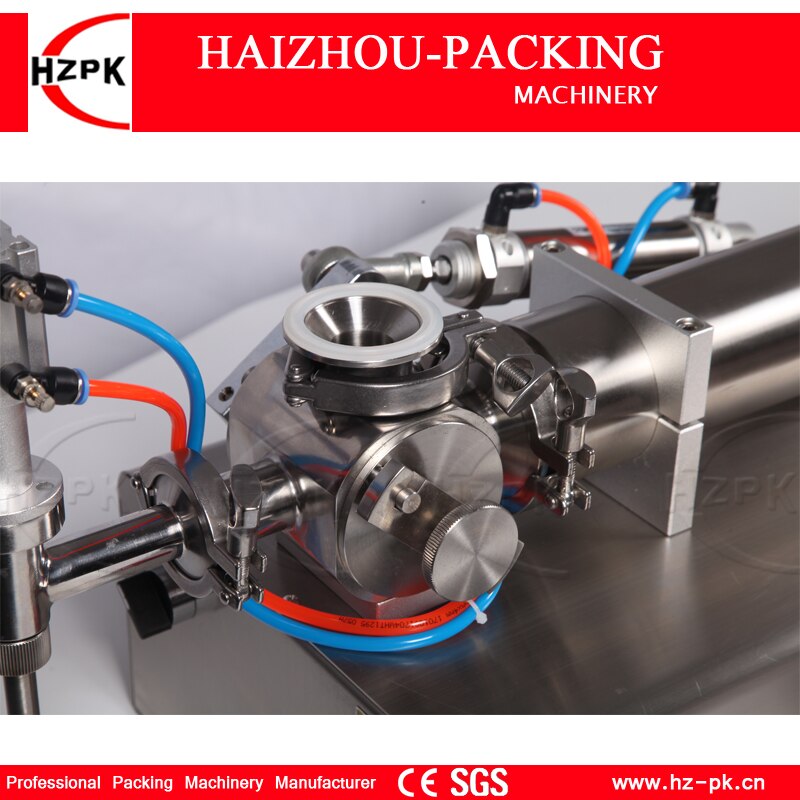 HZPK Semi-Automatic 304 Stainless Steel Horizontal Single Head Filling Paste Chocolate Cream Machine With 40L Hoper 200-1500ml