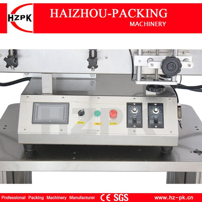 HZPK Small Automatic Round Bottle Labeling Machine Tabletop Type Labeler Food Make-up Wine Plastic Bottle Labeling Deskatop Type