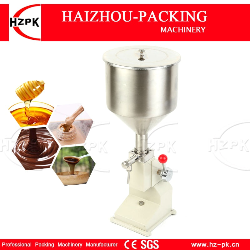 HZPK Manual Filling Machine Handle Pressure Easy Operation Paste Food Filling Machine Liquid Filler Honey Packing Machine 5-50ml