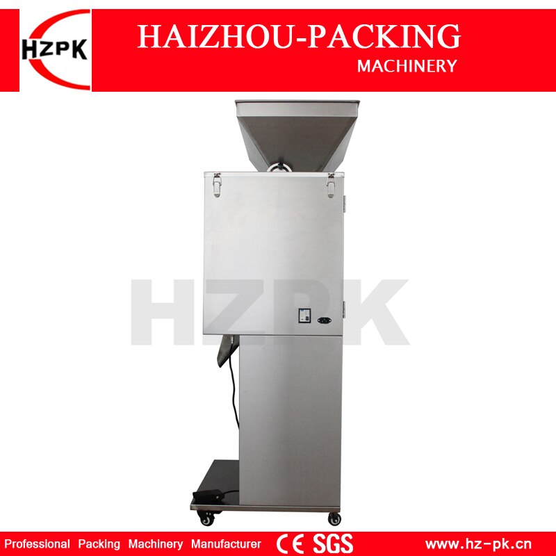 HZPK Semi Auto Coffee Beans Bag Pouch Spice Bottle Jar Can Particle Granule Weighing Filling And Packing Machine 100-10000g