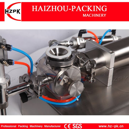 HZPK Semi-Automatic Horizontal Single Nozzle Paste Cream Puree Filling Machine All Connect Food Grade Stainless Steel 300-2500ml