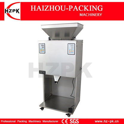 HZPK Semi Auto Coffee Beans Bag Pouch Spice Bottle Jar Can Particle Granule Weighing Filling And Packing Machine 100-10000g