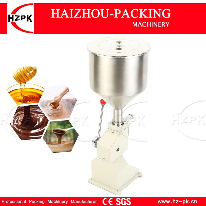 HZPK Manual Filling Machine Handle Pressure Easy Operation Paste Food Filling Machine Liquid Filler Honey Packing Machine 5-50ml