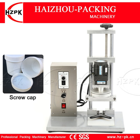 HZPK Semi-automatic Capping Machine Electrical Capping For Big Size Bottle Cover Table Pressure Cap Machine Plastic/Glass Bottle