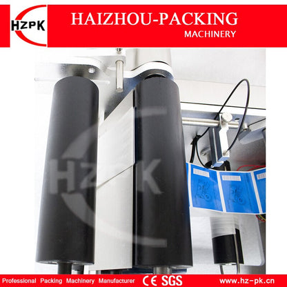 HZPK Semi-automatic Metal Body Round Plastic Glass Iron Bottle Electric Power Sticker Labeler Widen Type Labeling machine MT-50W