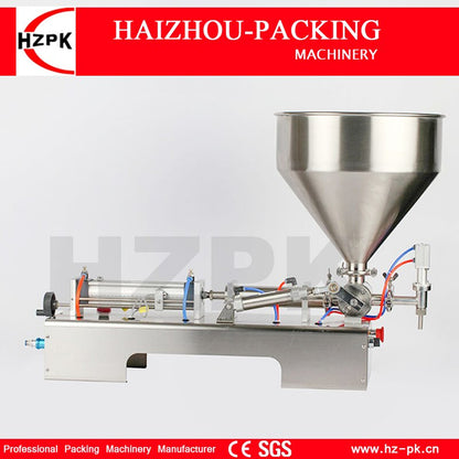 HZPK Semi-Automatic Stainless Steel One Nozzle Paste Filling Tomato Ketchup Small Industrial Packing Machine 10-100ml G1WGD100