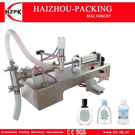 HZPK Semi-automatic Full Pneumatic Liquid Hand Sanitizer Gel Safe Small Commercial Packing No Electric Power Filling Machine