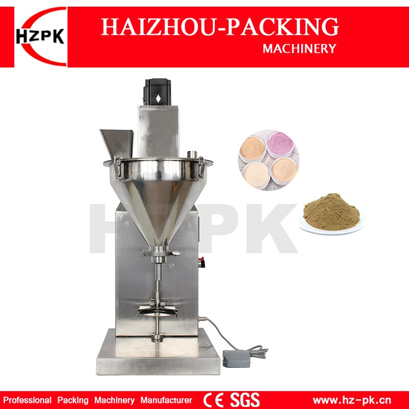 HZPK Servo Small Benchtop Powder Filling Machine For Rice/Face Powder Desktop Mini Filling Equipment With PLC Touch Screen 1-30g