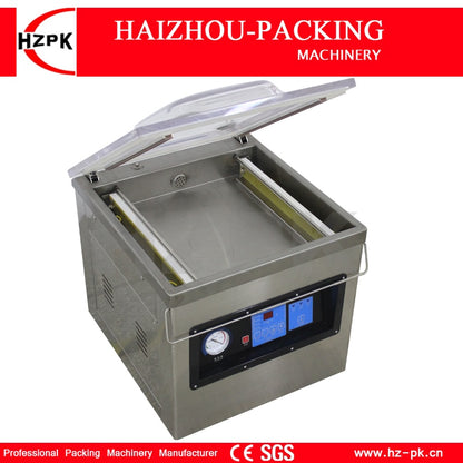 HZPK Stainless Steel Plexiglass Cover Automatic Commercial Chamber 2 Bars Meat Food Vacuum Sealer Food Storage Packing Sealing