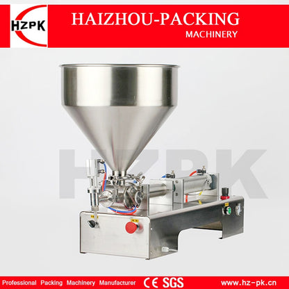 HZPK Semi-Automatic Tabletop One Nozzle Tomato Paste Thickness Filling Machine Small Industrial Packing Machine 50-500ml