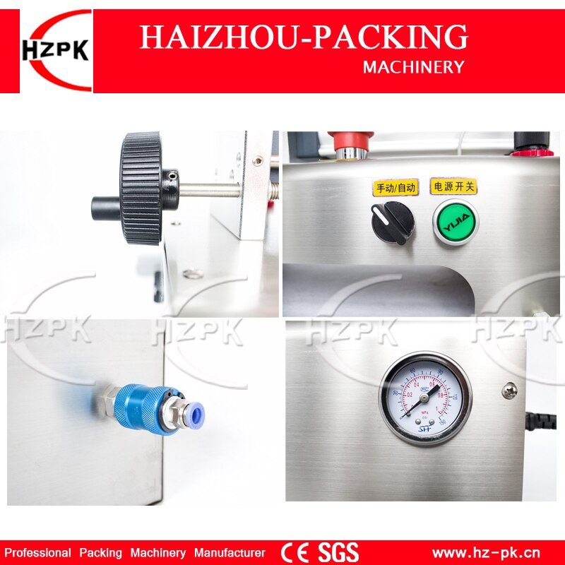 HZPK Bottle Filler Tabletop Stainless Steel Liquid Filling Single Nozzle Small Packing Machine For Juice Water 30-300ml G1WYD300