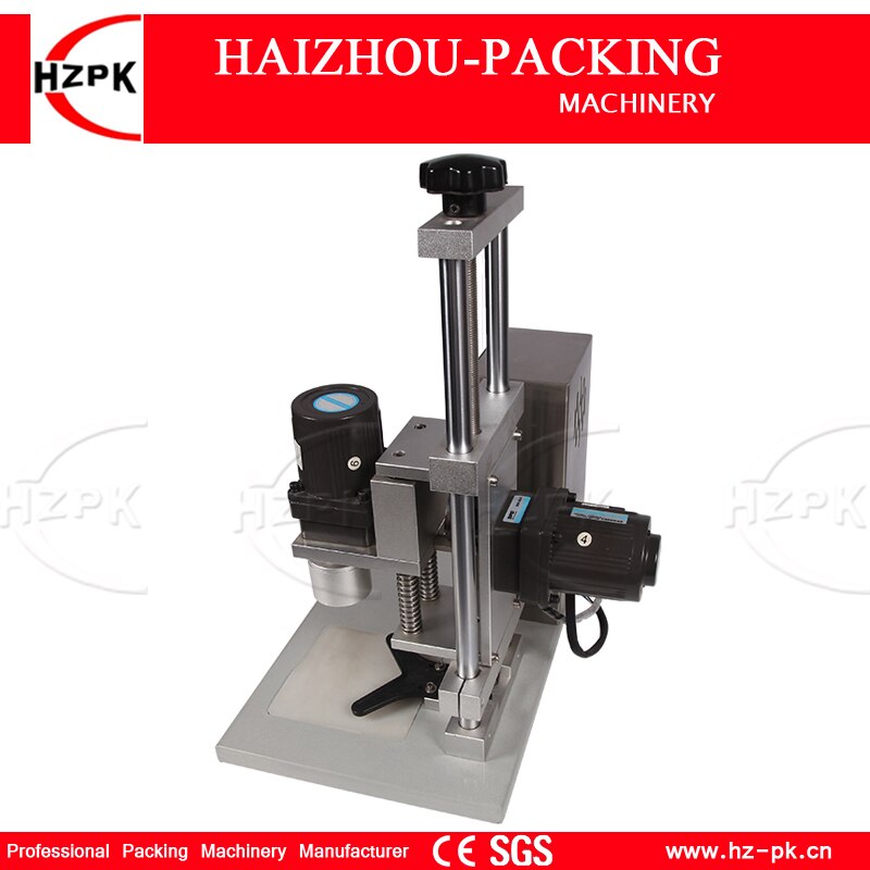 HZPK Semi-automatic Desktop Electric Screw Capping Machine Double Motor Working Aluminum Head For Plastic/Glass Bottle