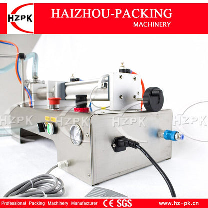 HZPK Semi-auto Single nozzle Stainless Steel Liquid Filling Machine Food Grade Use For Water Cosmetic Juice 10-100ml G1WYD100