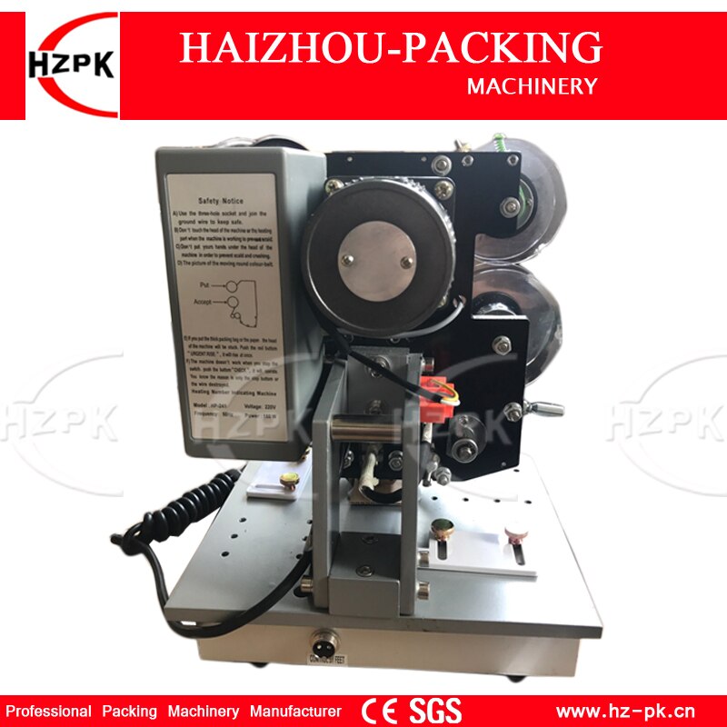 HZPK Electric Hot Ribbon Label Printing Machine Numbers Print Machine Plastic Film/Plastic Bag Date Printing With A Ribbon Free