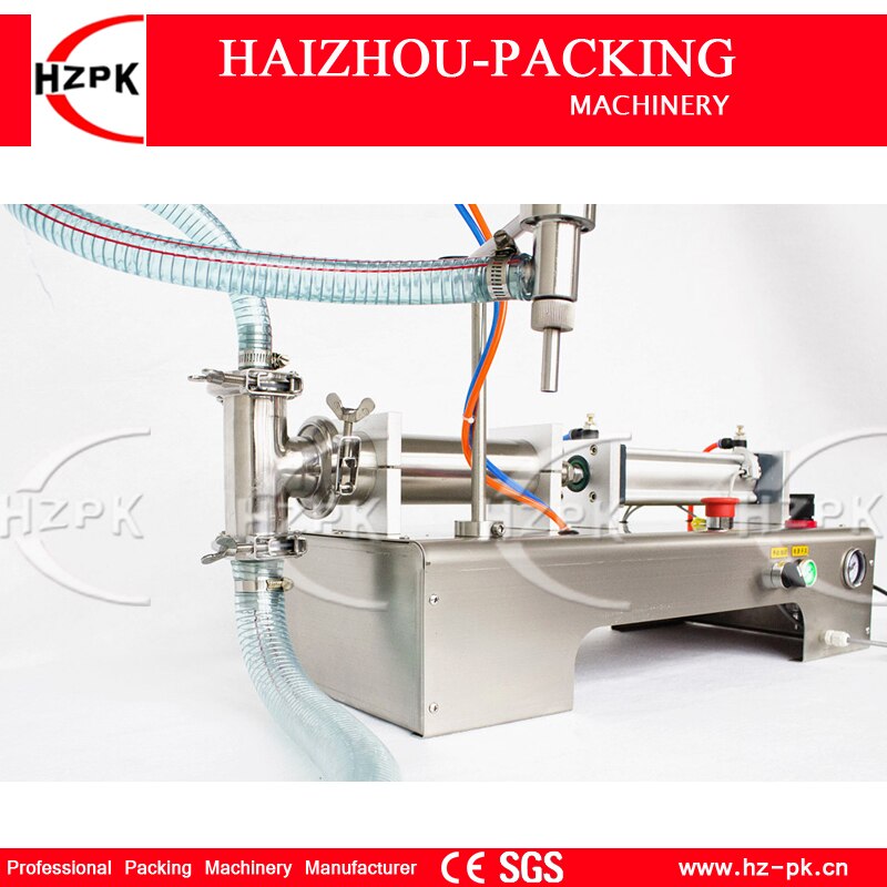 HZPK Semi-auto Single nozzle Stainless Steel Liquid Filling Machine Food Grade Use For Water Cosmetic Juice 10-100ml G1WYD100