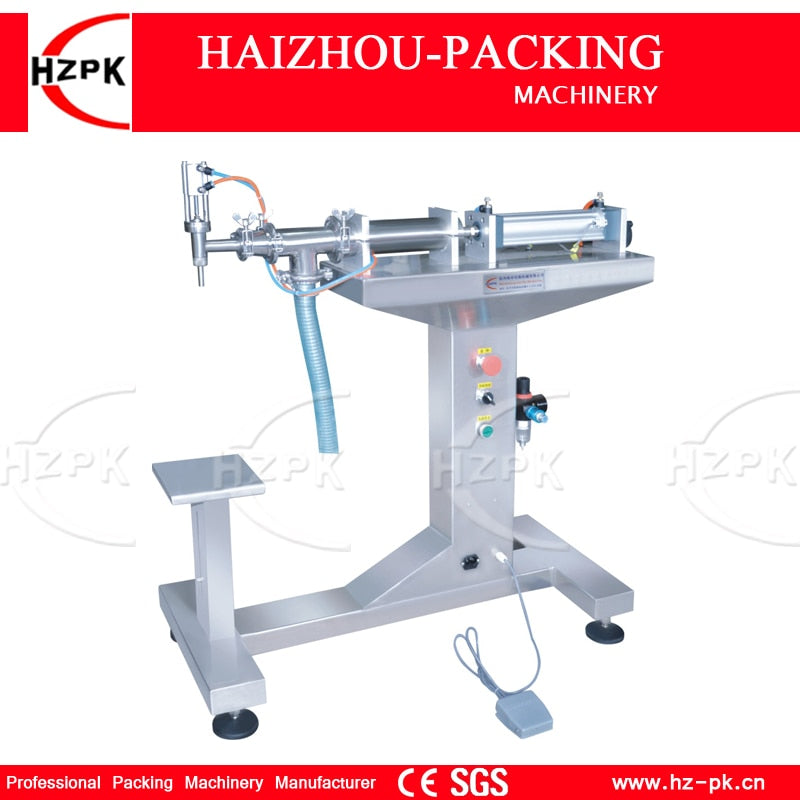 HZPK Vertical Single Head Liquid Filling Machine Electric&amp;Pneumatic For Food Processor Filler Small Packer 1000-5000ml G1LYD5000