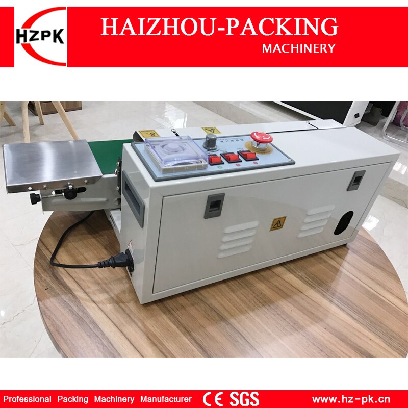 HZPK Automatic Vertical Iron With Spray Type Sealer Continuous Plastic Film Sealing Machine With Conveyor For Food Tea Bag FR770