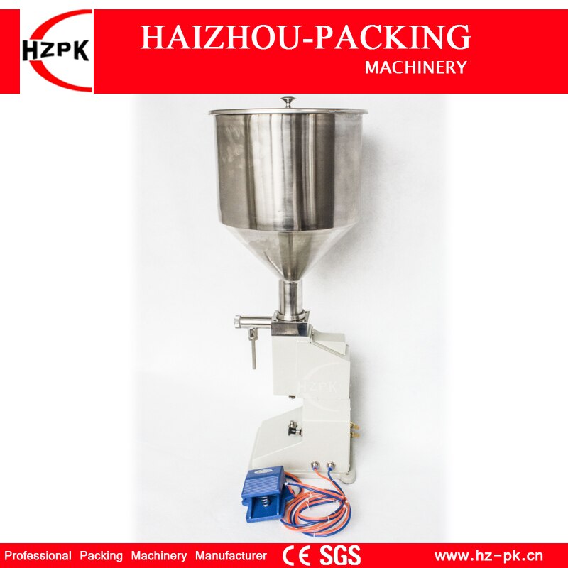 HZPK Manual Pnetumatic Paste Liquid Filling Machine For Cream Ketchup 304 Stainless Steel Small Packing Machinery 5-60ml A02