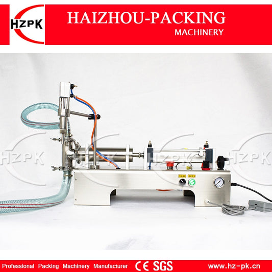 HZPK Bottle Filler Tabletop Stainless Steel Liquid Filling Single Nozzle Small Packing Machine For Juice Water 30-300ml G1WYD300