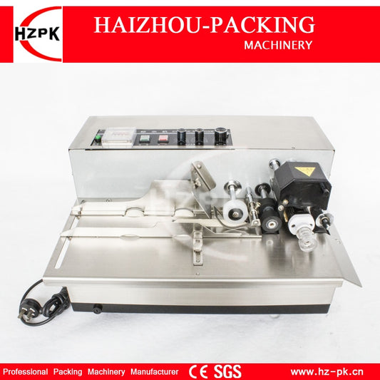 HZPK Table Top Solid Ink Roller Letters Coding Machine Stainless Steel Shell LabelS Bags Produce Date Printing Machine MY-380F