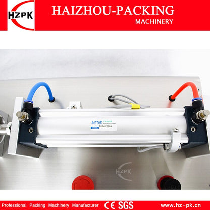 HZPK Semi-automatic Tabletop Liquid Filling Machine Food Grade Single Nozzle For Bottle Pouch  Water Juice 200-1500ml G1WYD1500