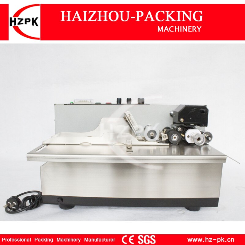 HZPK Table Top Solid Ink Roller Letters Coding Machine Stainless Steel Shell LabelS Bags Produce Date Printing Machine MY-380F