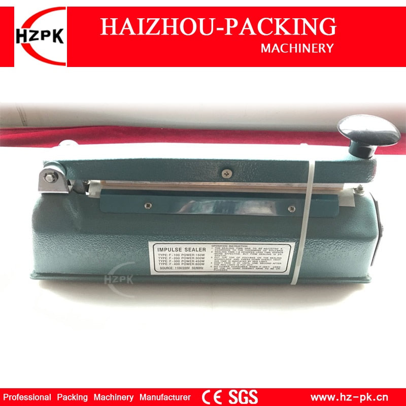 HZPK Heat Impulse Sealer Plastic Aluminum Bag Sealing Iron Body Manual Sealer Small Food Saver Packing Machine 400mm SF-400