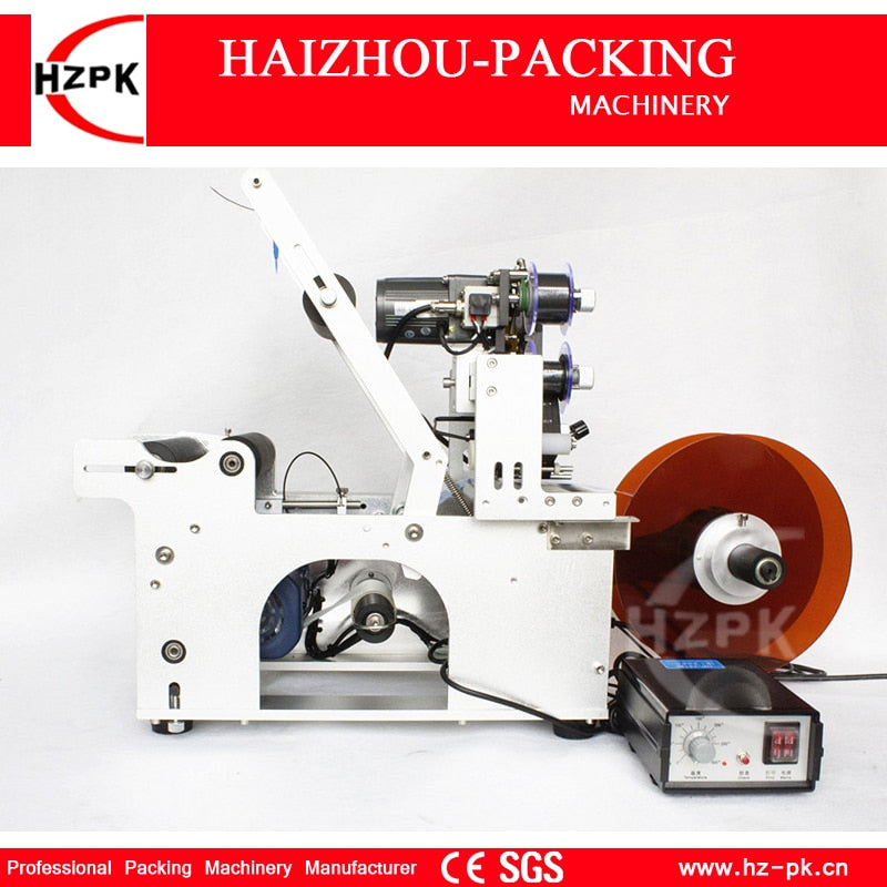 HZPK Semi-automatic Round Bottle Labeling Machine With Coding Label Printing Machine Electric Power Control Small Packer MT-50C