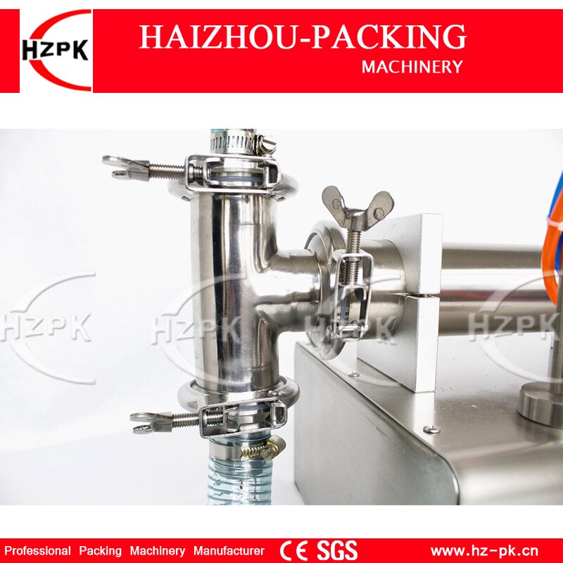 HZPK Semi-Automatic 304 Stainless Steel Horizontal Single Nozzle Bottle Pouch Filling Commercial Pack Machine 50-500ml G1WYD500