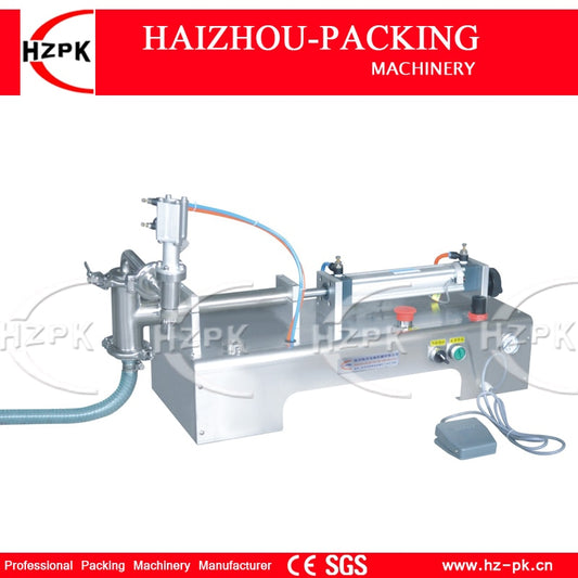 HZPK Semi-Automatic 304 Stainless Steel Horizontal Single Nozzle Bottle Pouch Filling Commercial Pack Machine 50-500ml G1WYD500