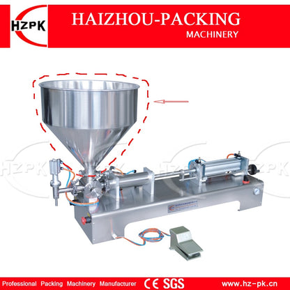 HZPK 304 316 Stainless Steel Hopper Use With Paste Filling Machine 30 Liters Volume Can For Honey Chili Paste Water Drinks 30 L