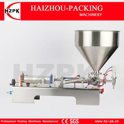 HZPK Semi-Automatic Tabletop One Nozzle Tomato Paste Thickness Filling Machine Small Industrial Packing Machine 50-500ml