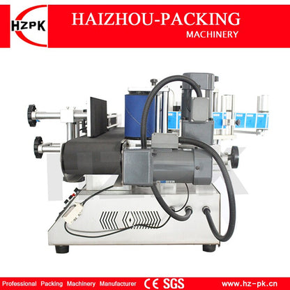 HZPK Small Automatic Round Bottle Labeling Machine Tabletop Type Labeler Food Make-up Wine Plastic Bottle Labeling Deskatop Type