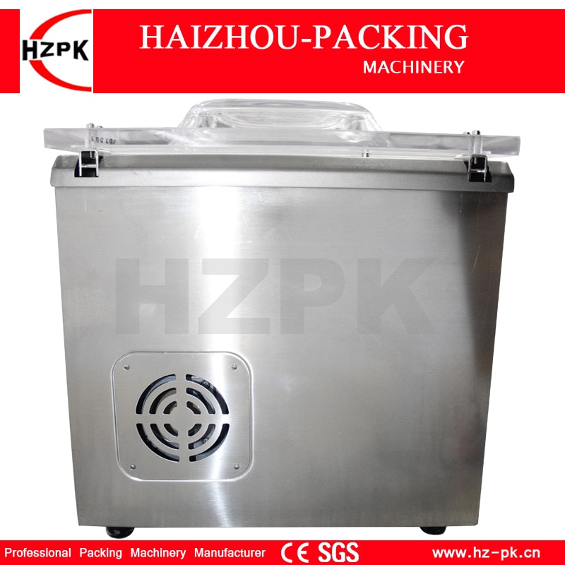 HZPK Automatic Desktop Commercial Single Chamber Vacuum Sealer With 2 Bars Meat Plastic Bags Food Storage Packing Machine