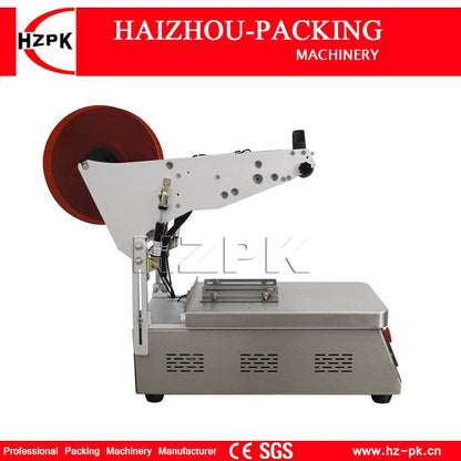 HZPK Semi Automatic Flat Bottle Caps Box Labeling Machine Commercial Packing Machinery Self Adhesive Labels Easy Operate MT-150