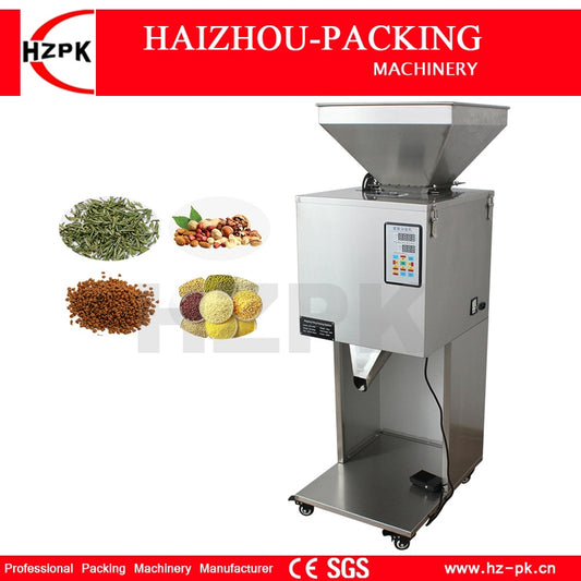 HZPK Automatic Stainless Steel Intelligent Microcomputer Control Seeds Tea Coffee Beans Bag Granule Pouch Jar Filling Machine
