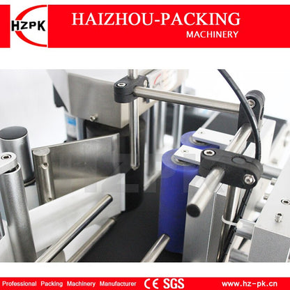 HZPK Automatic Desktop Pet Small Plastic Glass Beer Cans Round Bottle Labeling Machine Adhesive Sticker Labeller Around Labeling