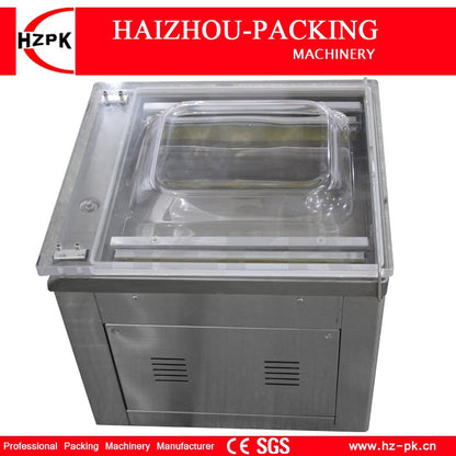 HZPK Automatic Desktop Commercial Single Chamber Vacuum Sealer With 2 Bars Meat Plastic Bags Food Storage Packing Machine