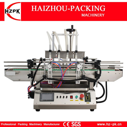 HZPK Automatic Tabletop Liquid Juice Water Filling Machine Diaphragm Pump Food Grade Material Stainless Steel Body TFM-120Y
