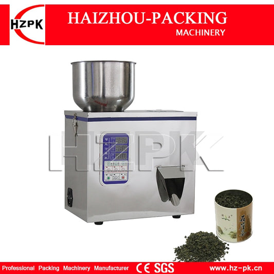 HZPK Small Granule Tea Spices Roasted Seeds Nuts Accesories 2-50g Weighing Bag Jar Bottles Filling Beans Packing Machine 510B